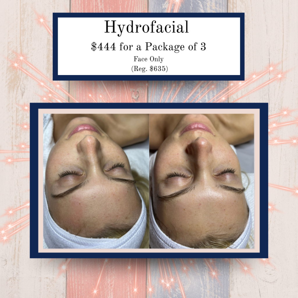 July '25 Specials 8 - Eluma - Laser & Aesthetics Eluma Laser and Aesthetics July Specials. Hydrofacial Pore reduction. Best facial